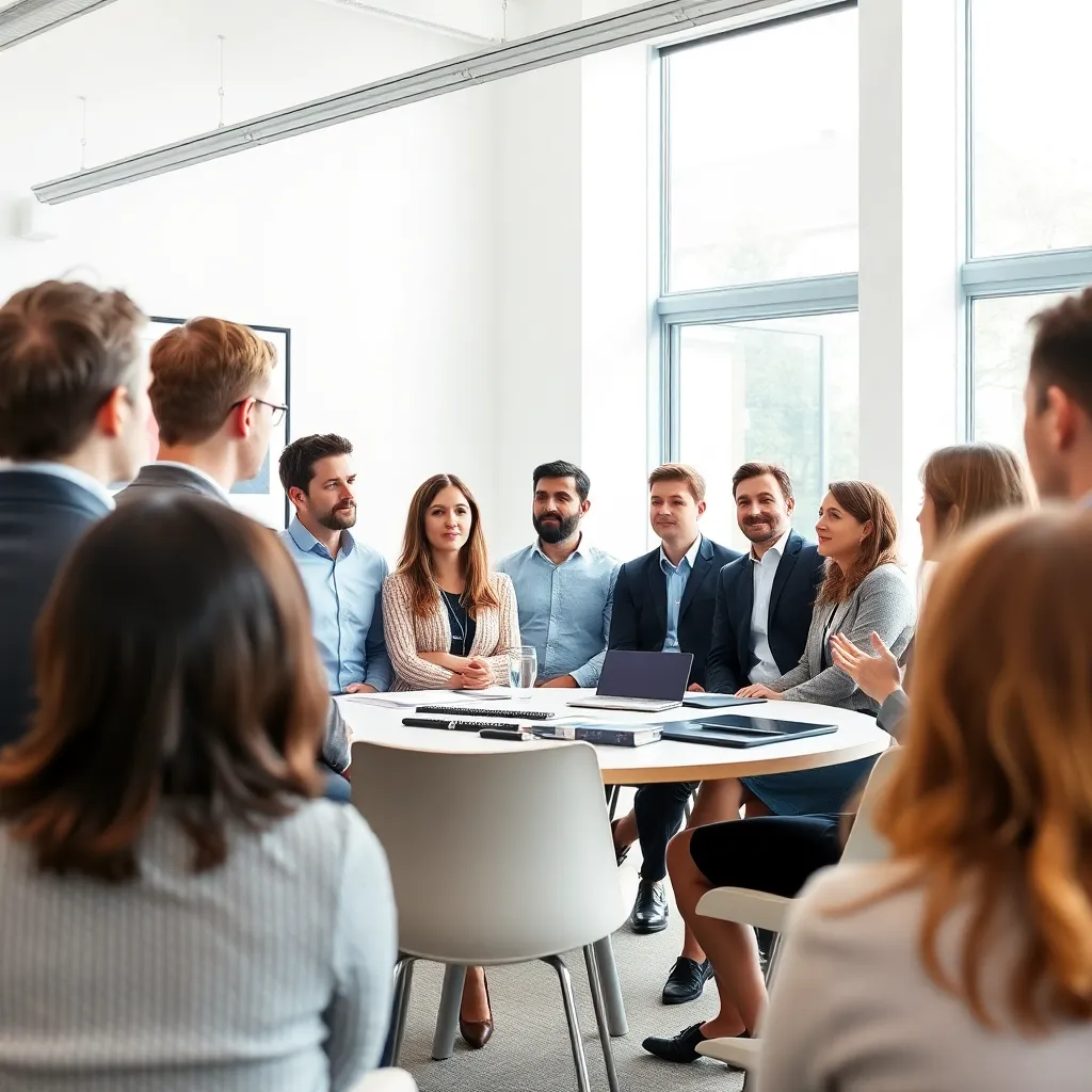 Groep professionals tijdens positieve psychologie workshop