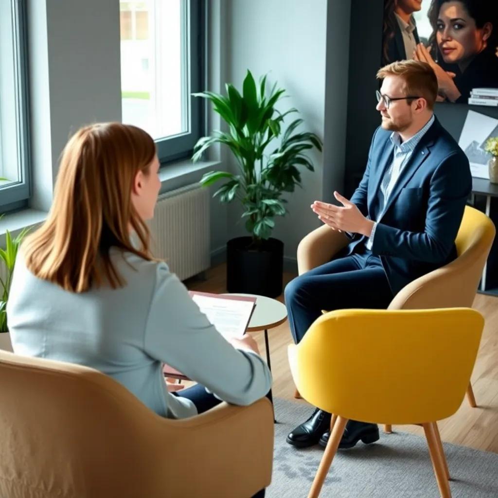 Coach begeleidt persoonlijke ontwikkelingssessie